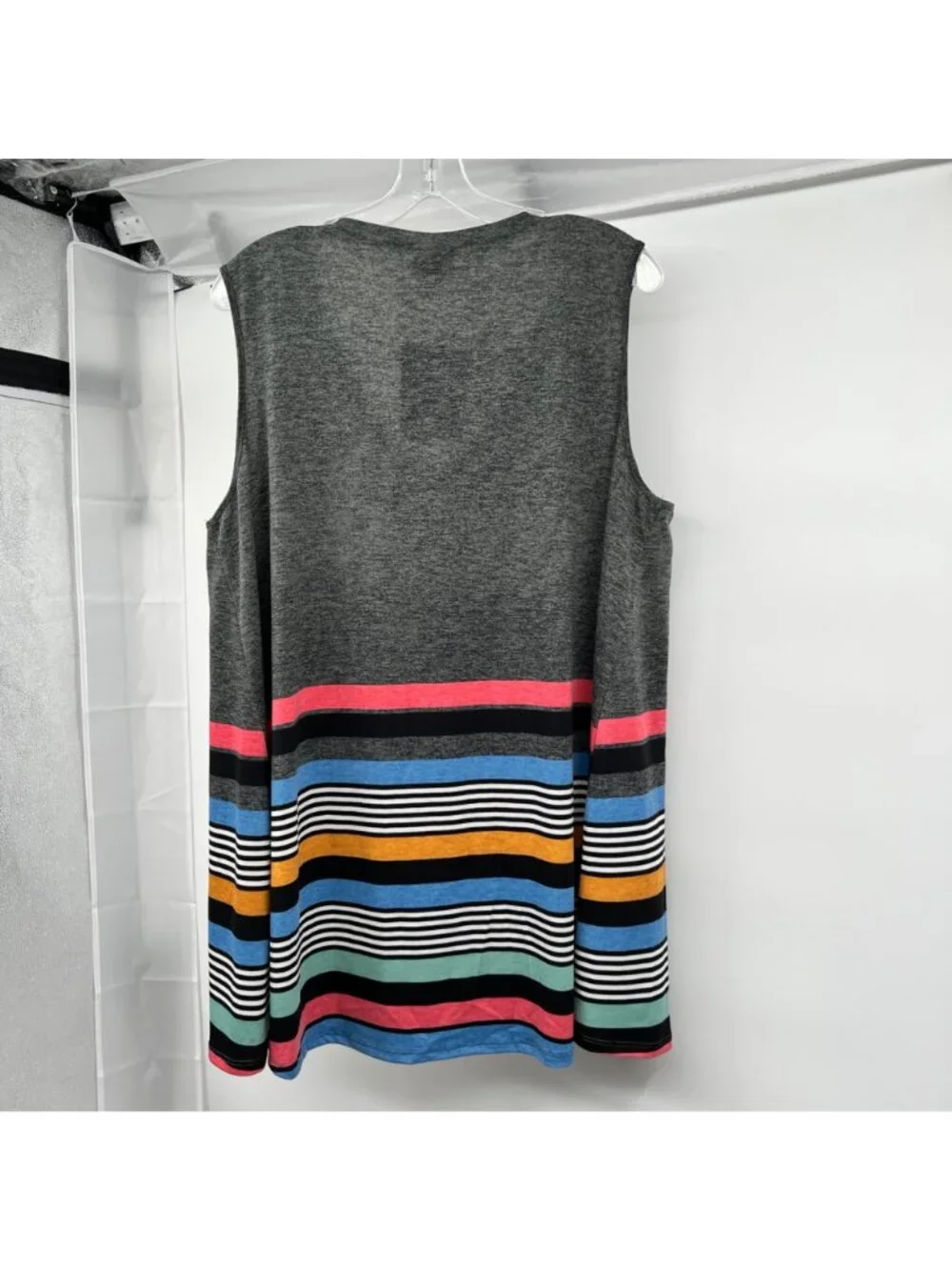 LuLaRoe Womens Striped Kristina Tank Top Gray/Multi Size XL New
